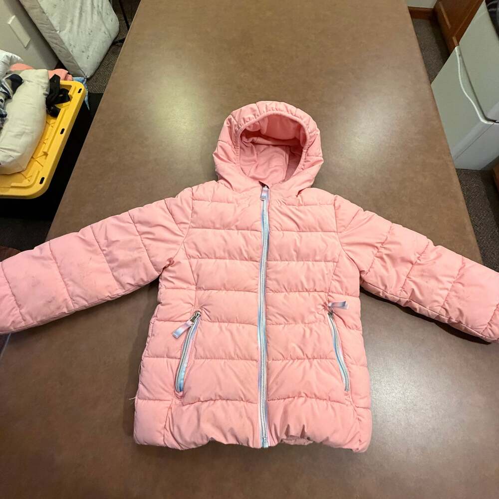 Gerry Kids' Jersey Lined Pink Hooded Puffer Jacket Size 6
